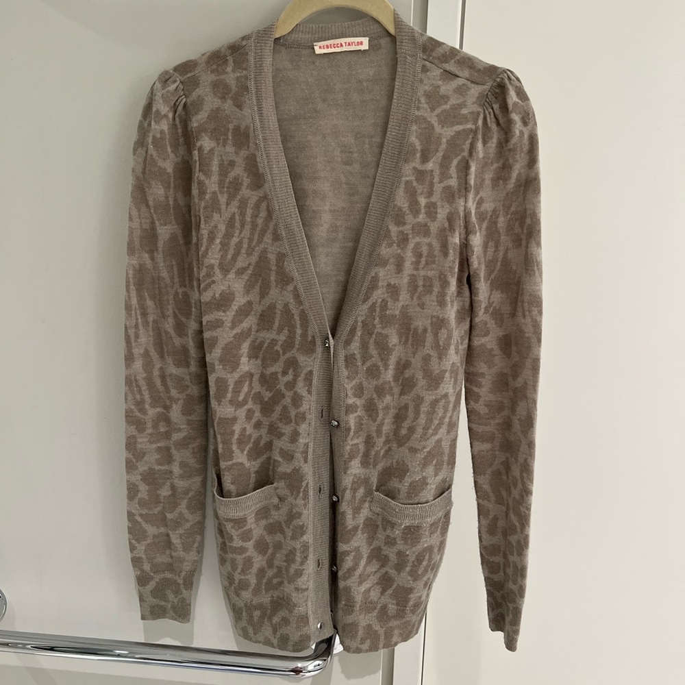 Rebecca taylor animal print cardigan